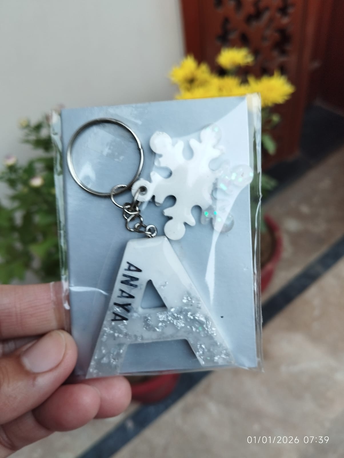 Resin alphabet keychain Instagram post